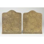 Pair of Tiffany Studios, New York, patinated bronze Zodiac bookends