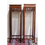 Pair of Chinese rosewood vase stands