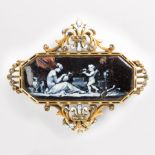 A Victorian enameled eighteen karat gold brooch