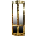 A Mastercraft style brass and glass vitrine