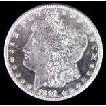 1892cc Morgan silver dollar