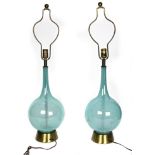 A pair of Mid Century blown glass table lamps