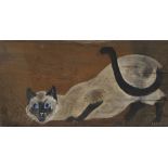 Paintings, Siamese Kitty and Blue Figure
