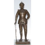 A bronze sculpture of a knight