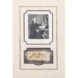 A framed document fragment signed by John Hancock