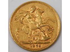 An 1876 Victorian young head full gold sovereign