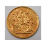 A 1899 Victorian Melbourne mint full gold sovereig