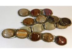 A metal mounted agate belt a/f 29in long in total