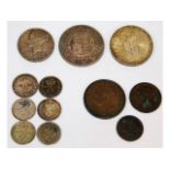 A quantity of good grade mostly antique coinage: F