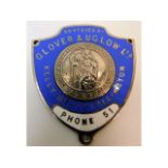 A vintage chrome & enamel badge of local interest