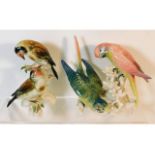 Two Karl Ens porcelain bird figure groups, one gro