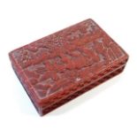 A c.1900 Chinese carved cinnabar lacquerware box 5