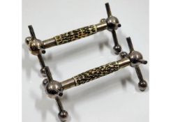 A pair of 1904 Edwardian Sheffield silver & horn m