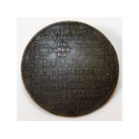 A bronze 1765 calendar token