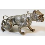 A solid silver, impressively detailed model of a Victorian bulldog, made by the late Cornish based s