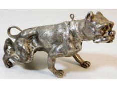 A solid silver, impressively detailed model of a Victorian bulldog, made by the late Cornish based s