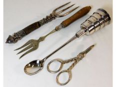 A Napier silver plated cocktail spoon measures,a p