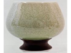 A c.1900 well decorated Chinese celadon bowl with
