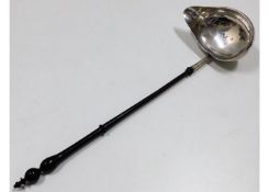 A 1773 Georgian London silver toddy with turned ha