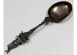 A 19thC. London silver novelty spoon with windmill