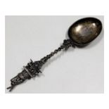 A 19thC. London silver novelty spoon with windmill