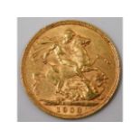 A 1908 Edwardian full gold sovereign