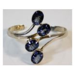 A contemporary Birmingham silver bangle with paste stones 38.7g