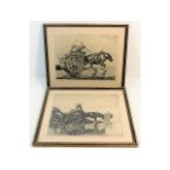Two framed Edmund Blampied prints 11.8in x 9.75in