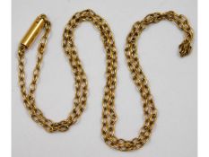 A 1920's 10ct gold chain 15in long, 2.4g