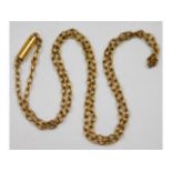 A 1920's 10ct gold chain 15in long, 2.4g