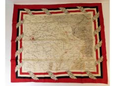 A scarf depicting the map of the German French the