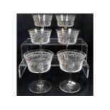 A set of six decorative Edwardian champagne glass