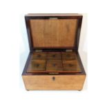 A 19thC. satinwood & rosewood spice box, 14in wide