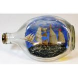 A vintage ship in a Haig bottle 7.625in wide