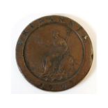 A good grade George III 1797 bronze two pence piec