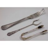 Three pieces of silverware: Pickle fork - Birmingh