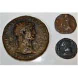 Three bronze Roman coins