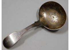 An 1835 William IV London silver caddy spoon by Wi