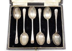 A 1942 cased set of six Birmingham silver teaspoon