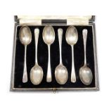 A 1942 cased set of six Birmingham silver teaspoon