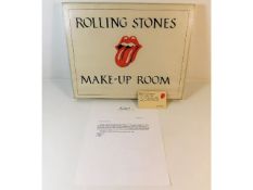 A genuine Rolling Stones hand drawn Make-Up Room a