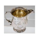 A gilt lined Sheffield silver creamer by John Roun