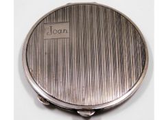 A 0.935 silver compact with mirror stamped RA Co.