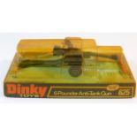 A boxed Dinky model six pounder anti-tank gun no.6