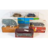 Five boxed model diecast vehicles: Two Elicor Citr