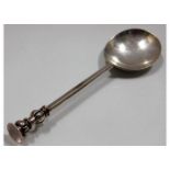 An Edwardian silver Elizabethan seal spoon by Thom