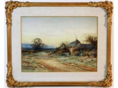 An early 20thC. gilt framed landscape watercolour
