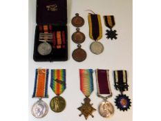 A family medal set: Queens South Africa three bar medal - Relief Of Ladysmith; Tugela Heights; Cape