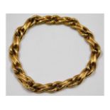 A French 18ct gold heavy gauge bracelet 7.5in long