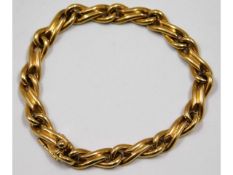 A French 18ct gold heavy gauge bracelet 7.5in long